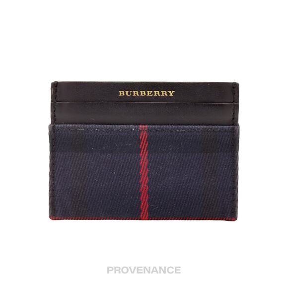 🔴 Burberry Card Holder Wallet - Navy Check - Picture 1 of 6